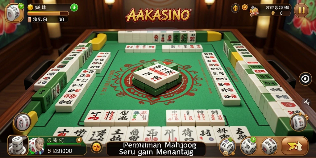 Screenshot AAKASINO menunjukkan gameplay Mahjong yang seru dan menarik.