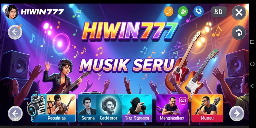 Tampilan gameplay HIWIN777 dengan beragam lagu dan tantangan seru.
