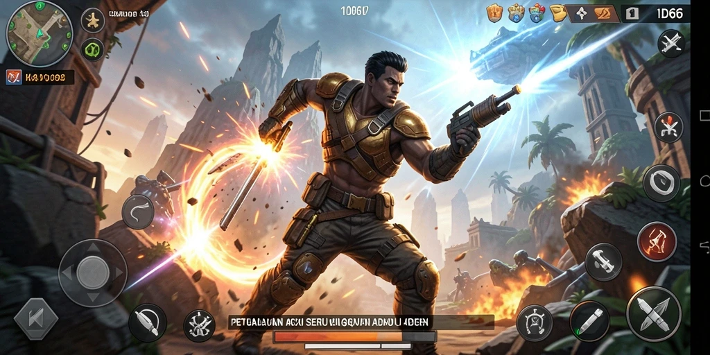 Tampilan menarik dari gameplay Action yang mendebarkan di ID66.