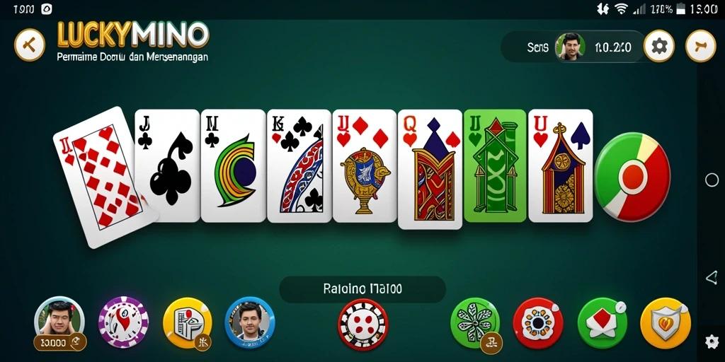 Screenshot gameplay LUCKYMINO yang menunjukkan serunya permainan Domino.