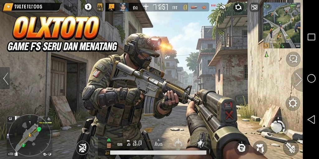 Tampilan gameplay intens OLXTOTO dalam aksi menembak.