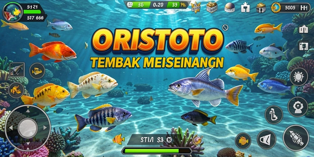 Tampilan gameplay menembak ikan yang seru di ORISTOTO.