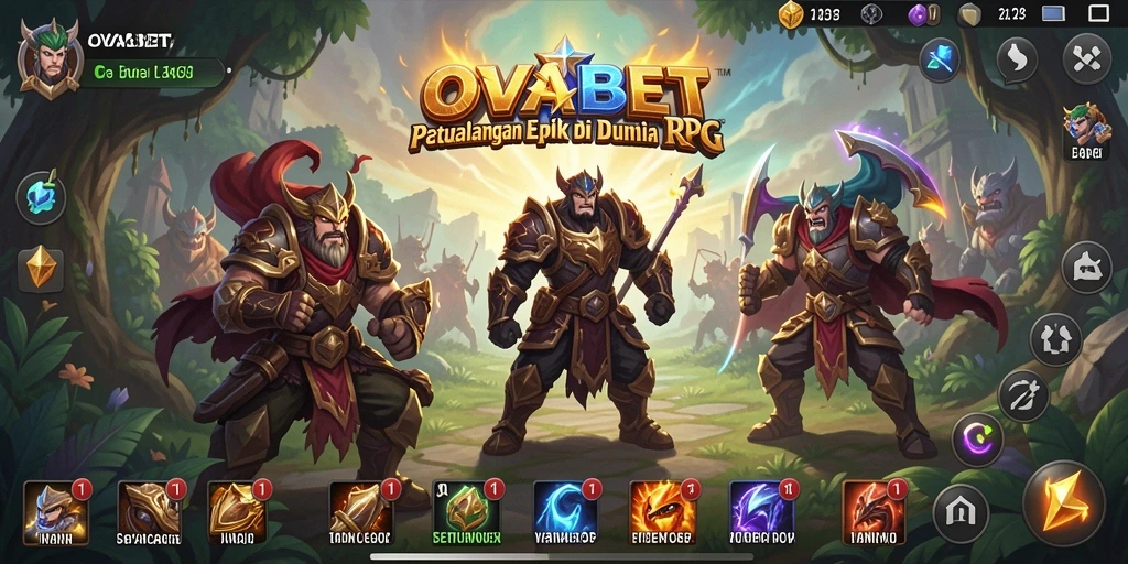 Tampilan gameplay <strong>OVABET</strong> menampilkan aksi pertarungan yang mendebarkan di dunia RPG.