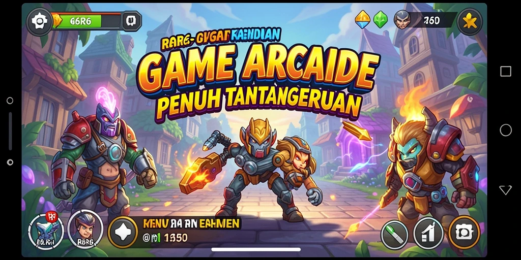 Screenshot gameplay R6R6 menampilkan level penuh warna dan tantangan seru.