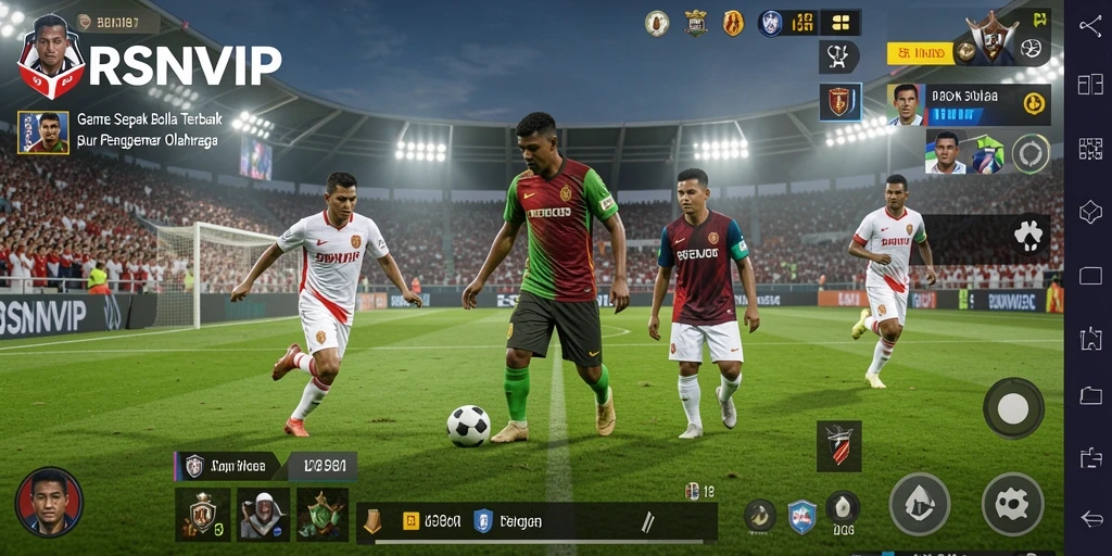 Tampilan menarik gameplay sepak bola RSNVIP yang mengesankan.