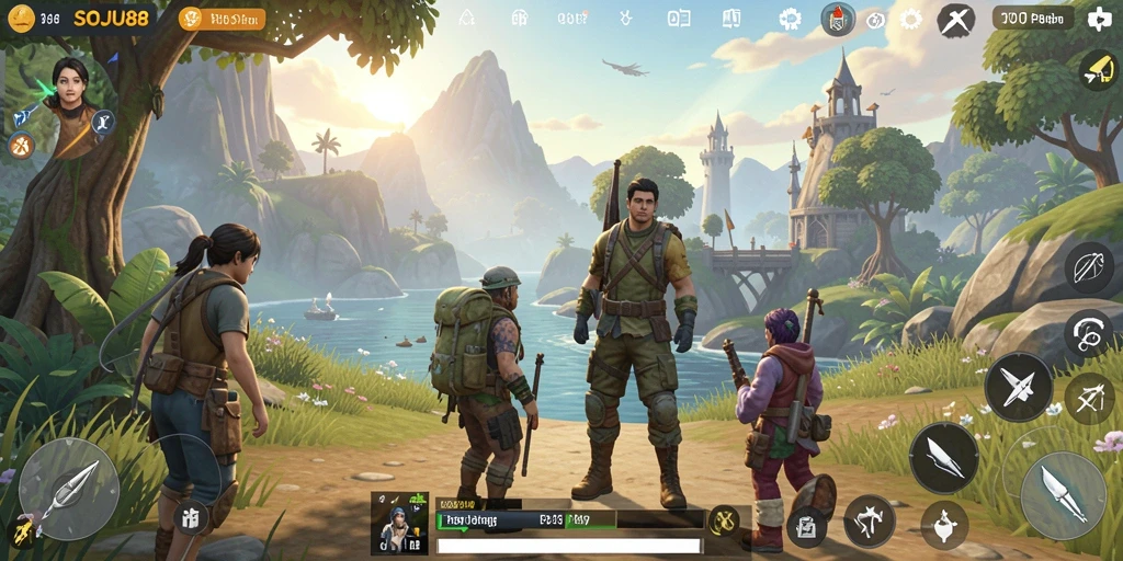 Gambar gameplay SOJU88 menunjukkan dunia terbuka yang luas dan penuh petualangan.