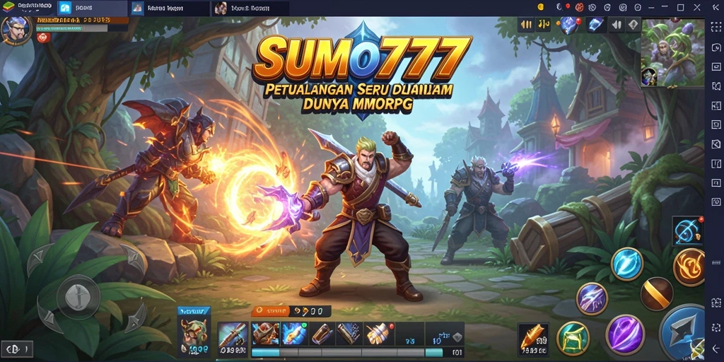 Tampilan gameplay seru dalam SUMO777, menjelajahi dunia MMORPG yang luas.