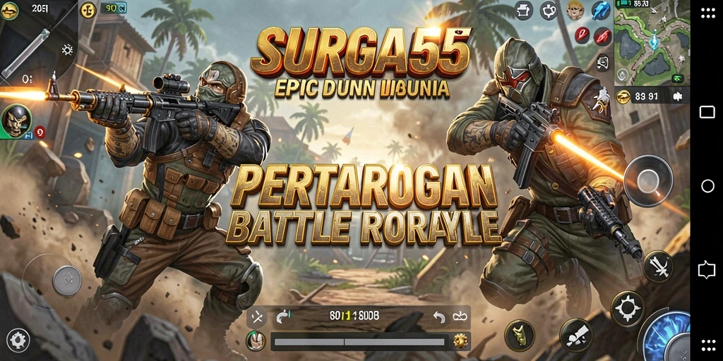 Gameplay SURGA55 yang memukau saat pertarungan.