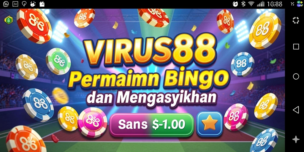 Tampilan gameplay VIRUS88 menampilkan keseruan permainan Bingo.